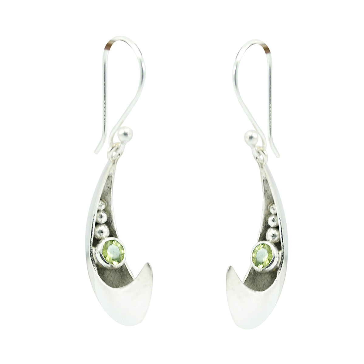 Aisha Green Minimal Solitaire Dangle Earring Peridot Green Dangle