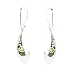 Aisha Green Minimal Solitaire Dangle Earring Peridot Green Dangle