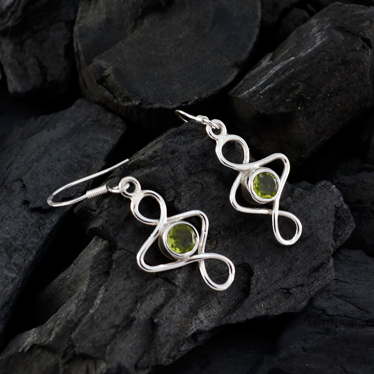 Amelia Green Delicate Solitaire Dangle Earring
