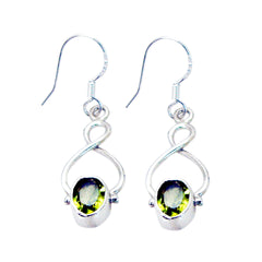 Aria Green Delicate Solitaire Dangle Earring Peridot Green Dangle