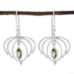 Audrey Green Featherlight Solitaire Dangle Earring Peridot Green Dangle