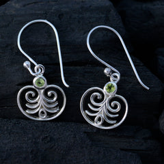 Aurora Green Dainty Solitaire Dangle Earring