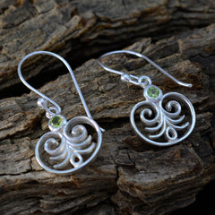 Aurora Green Dainty Solitaire Dangle Earring
