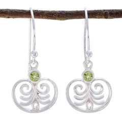 Aurora Green Dainty Solitaire Dangle Earring Peridot Green Dangle