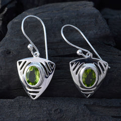 Autumn Green Tiny Solitaire Dangle Earring