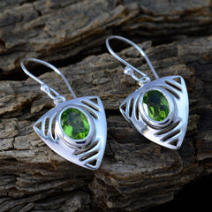 Autumn Green Tiny Solitaire Dangle Earring