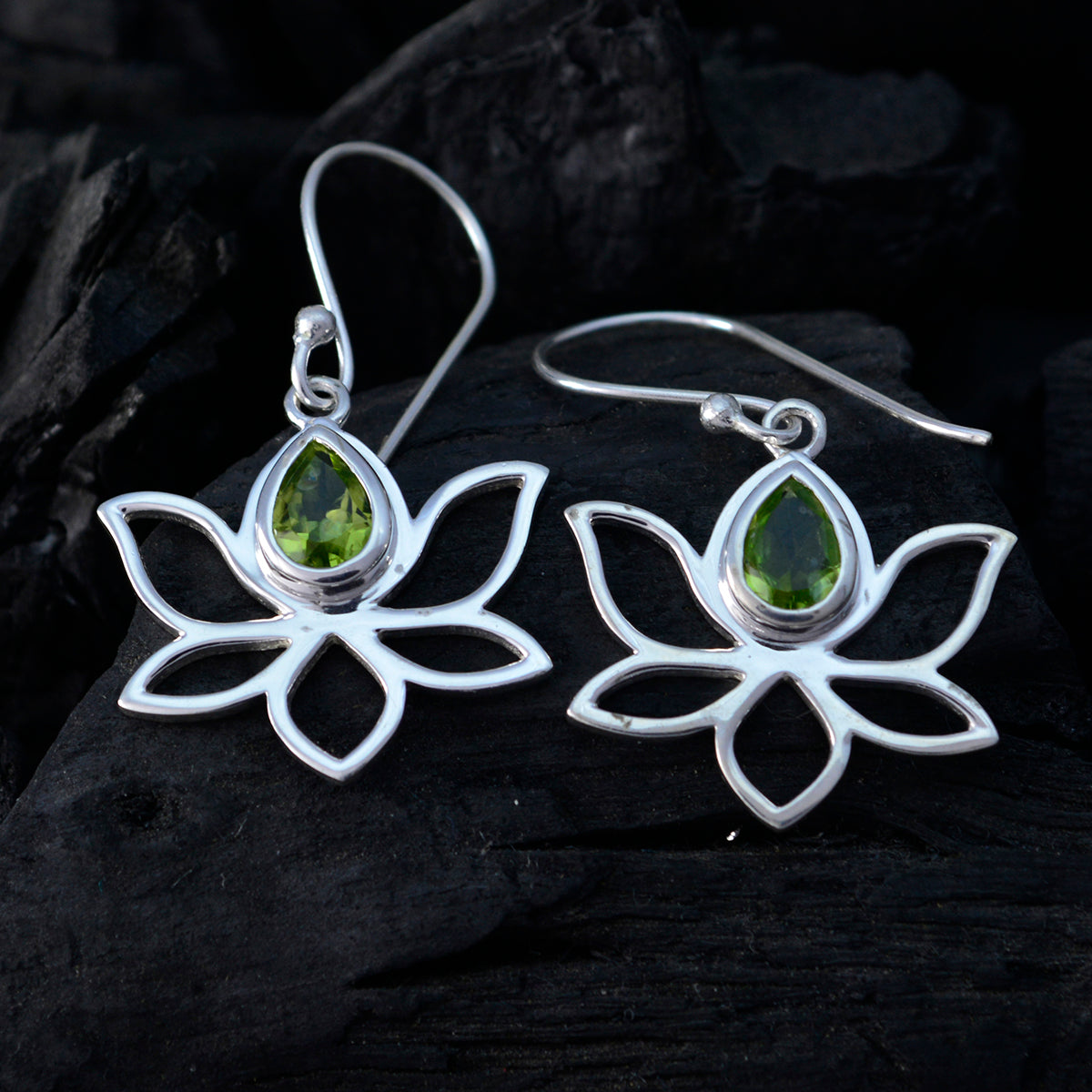 Bella Green Dainty Solitaire Dangle Earring