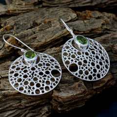 Bianca Green Edgy Solitaire Dangle Earring
