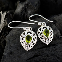 Natalia Green Delicate Solitaire Dangle Earring