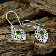 Natalia Green Delicate Solitaire Dangle Earring