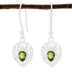 Natalia Green Delicate Solitaire Dangle Earring Peridot Green Dangle