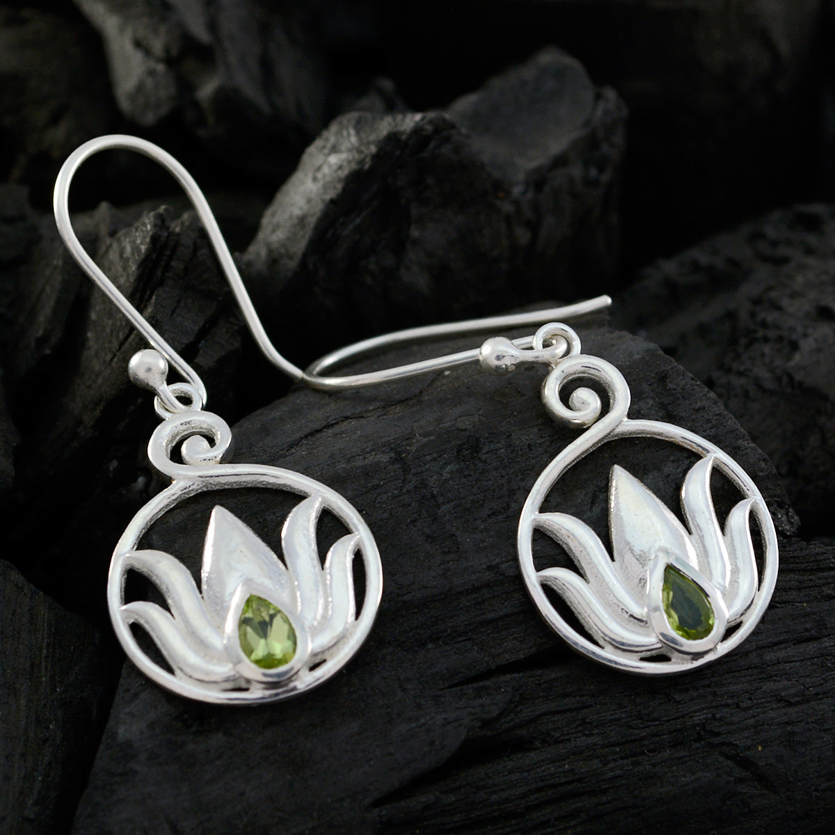 Camilla Green Slim Solitaire Dangle Earring