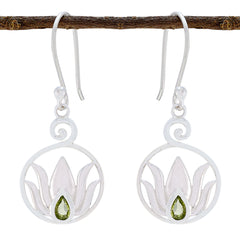 Camilla Green Slim Solitaire Dangle Earring Peridot Green Dangle