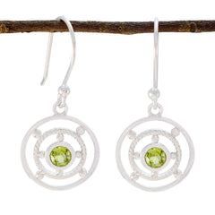 Charlotte Green Slim Solitaire Dangle Earring Peridot Green Dangle