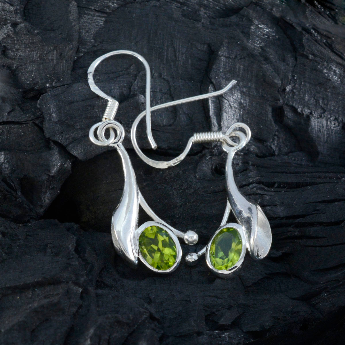 Chloe Green Dainty Solitaire Dangle Earring
