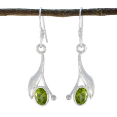 Chloe Green Dainty Solitaire Dangle Earring Peridot Green Dangle