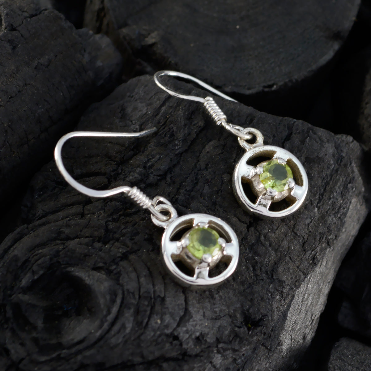 Clara Green Delicate Solitaire Dangle Earring