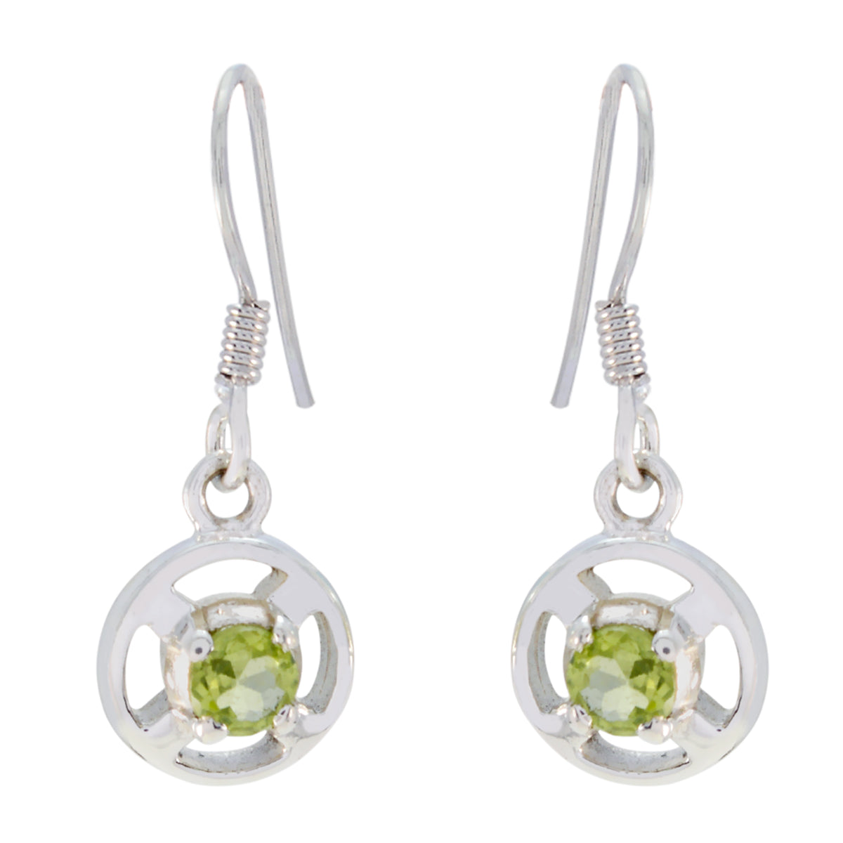 Clara Green Delicate Solitaire Dangle Earring Peridot Green Dangle