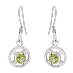 Clara Green Delicate Solitaire Dangle Earring Peridot Green Dangle