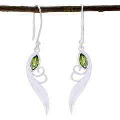Elena Green Dainty Solitaire Dangle Earring Peridot Green Dangle