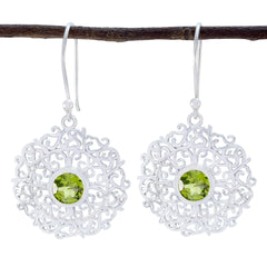 Eliza Green Tiny Solitaire Dangle Earring Peridot Green Dangle
