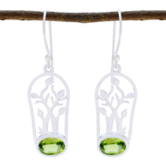 Ella Green Dainty Solitaire Dangle Earring Peridot Green Dangle