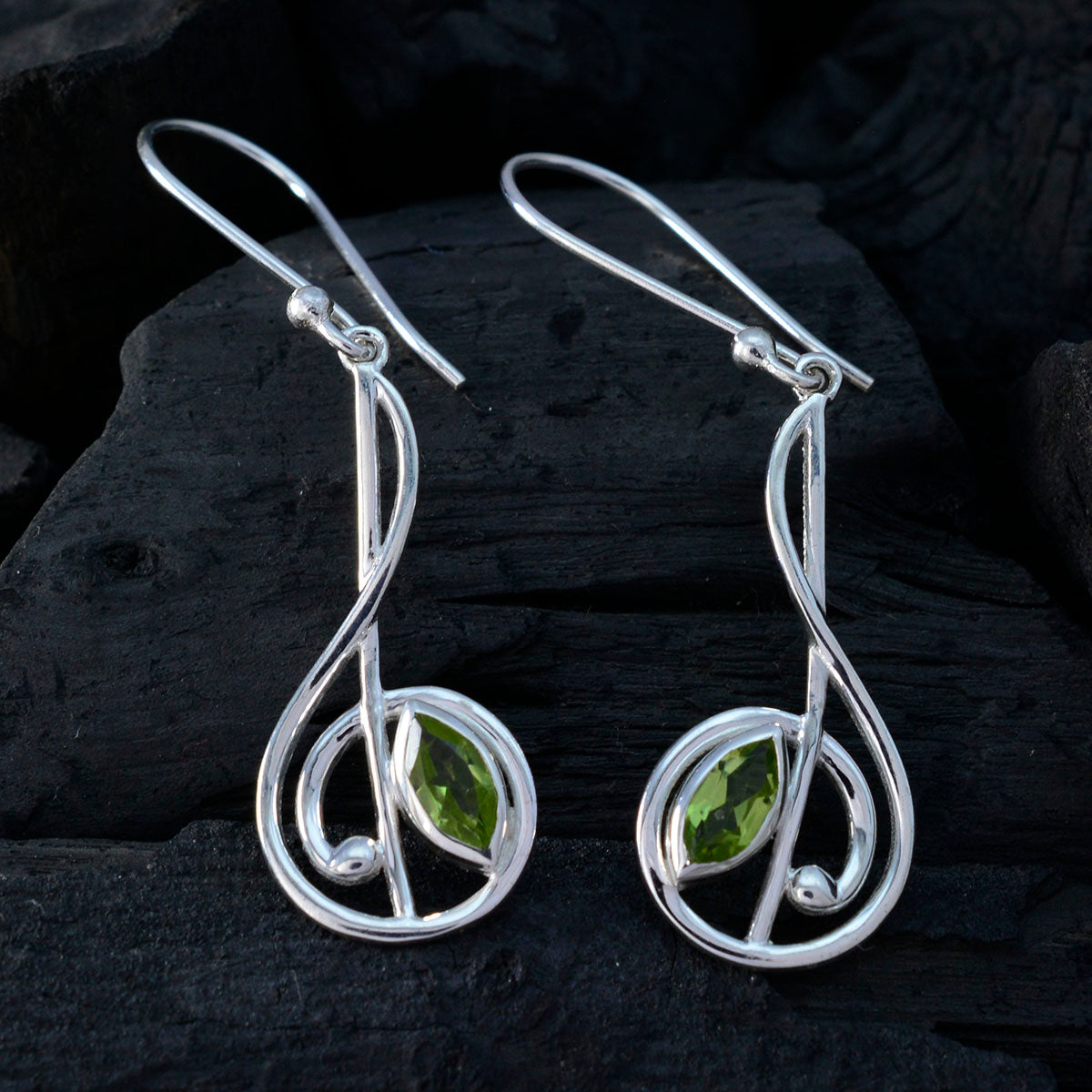 Emily Green Dainty Solitaire Dangle Earring