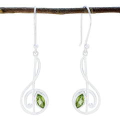 Emily Green Dainty Solitaire Dangle Earring Peridot Green Dangle