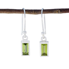 Marie Green Dainty Solitaire Dangle Earring Peridot Green Dangle