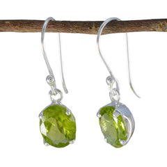 Evelyn Green Delicate Solitaire Dangle Earring Peridot Green Dangle