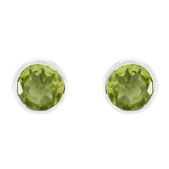 Freya Green Elegant Solitaire Stud Earring Peridot Green Stud