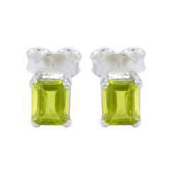 Grace Green Elegant Solitaire Stud Earring Peridot Green Stud