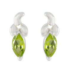 Sara Green Dainty Solitaire Stud Earring Peridot Green Stud