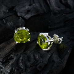 Hazel Green Delicate Solitaire Stud Earring