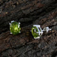 Hazel Green Delicate Solitaire Stud Earring
