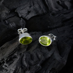 Bella Green Delicate Solitaire Stud Earring