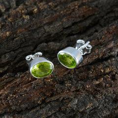 Bella Green Delicate Solitaire Stud Earring