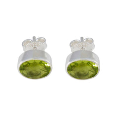 Bella Green Delicate Solitaire Stud Earring Peridot Green Stud