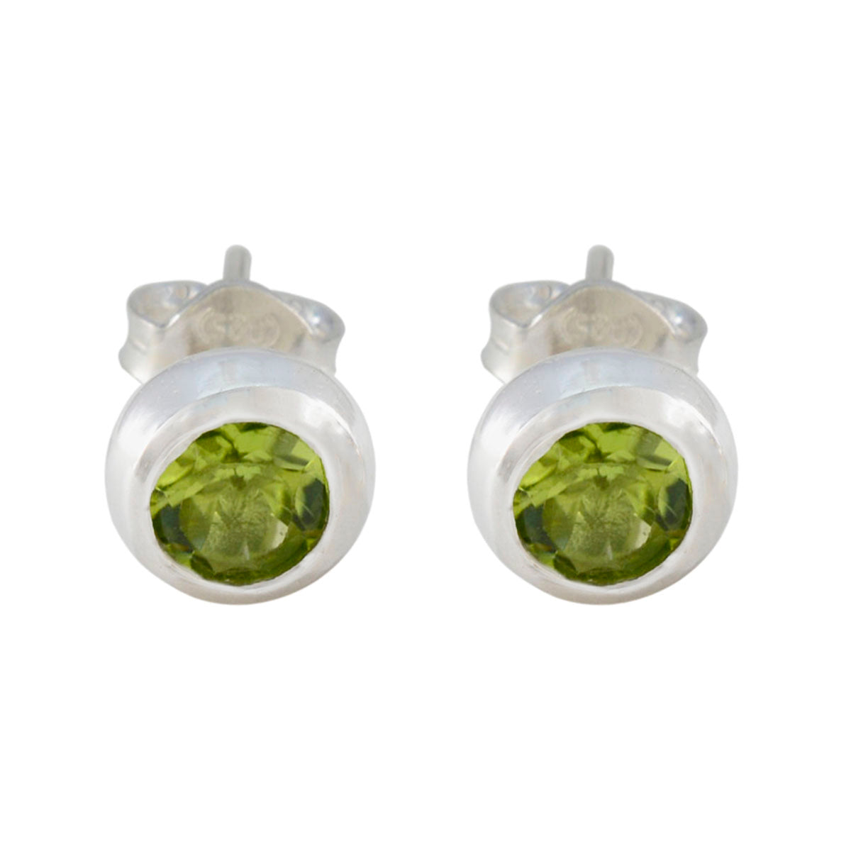 Eliza Green Delicate Solitaire Stud Earring Peridot Green Stud