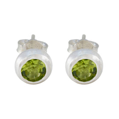Eliza Green Delicate Solitaire Stud Earring Peridot Green Stud