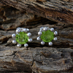 Ines Green Elegant Solitaire Stud Earring