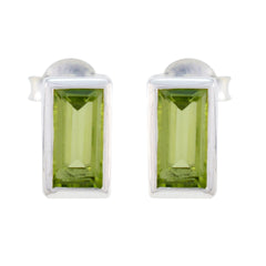 Hannah Green Delicate Solitaire Stud Earring Peridot Green Stud