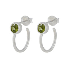 Isla Green Delicate Solitaire Stud Earring Peridot Green Stud