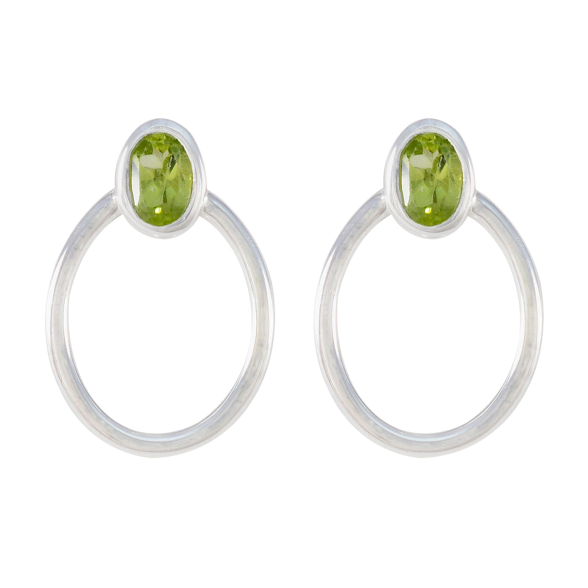 Skylar Green Dainty Solitaire Stud Earring Peridot Green Stud