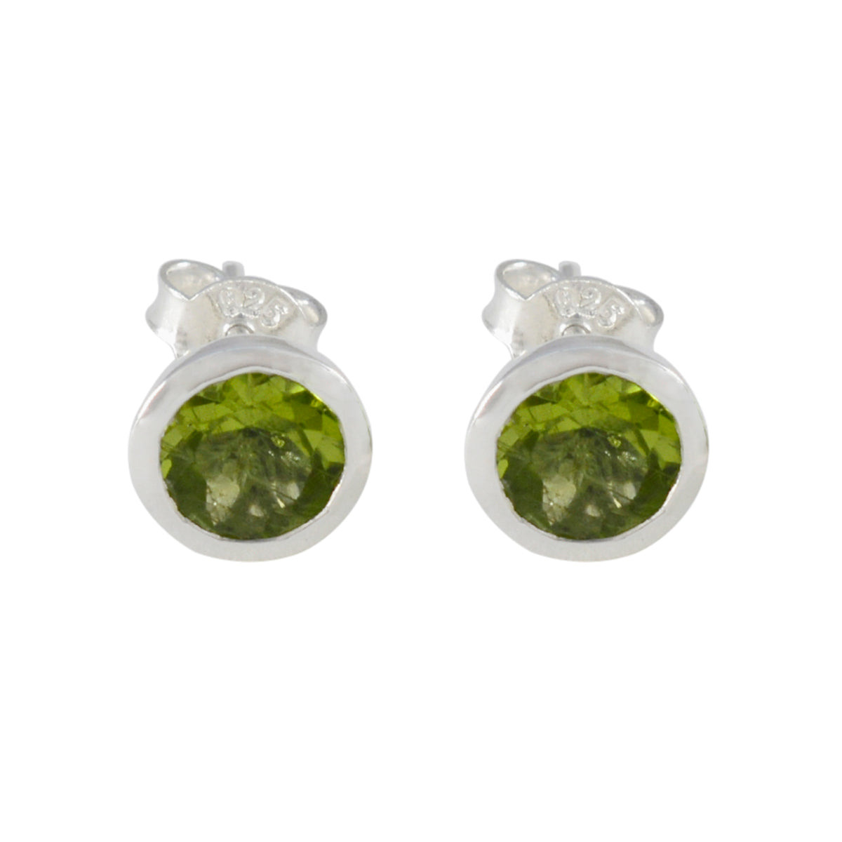 Zoe Green Delicate Solitaire Stud Earring Peridot Green Stud