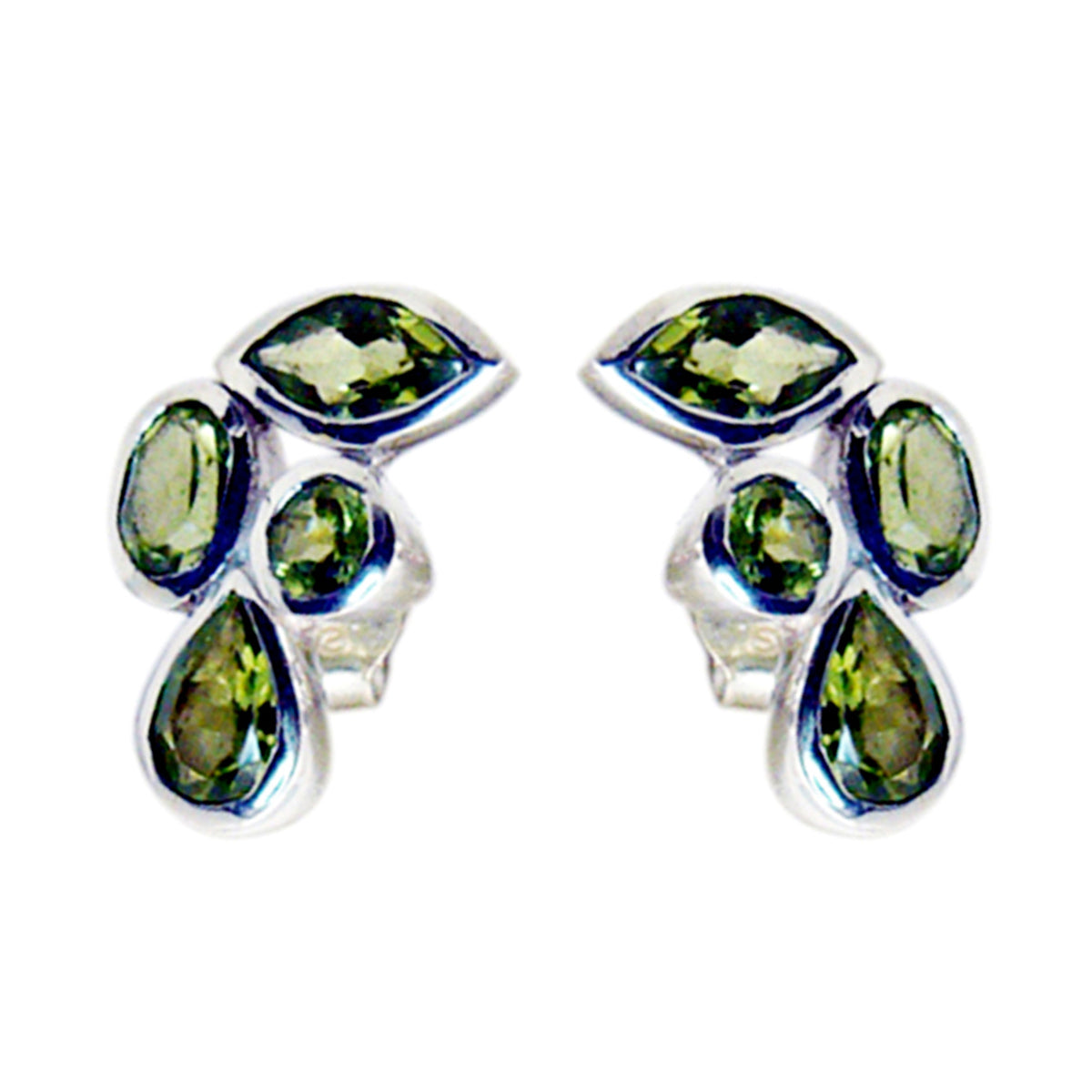 Inès Green Featherlight multiple Stud Earring Peridot Green Stud
