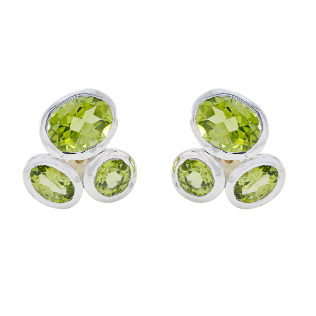 Isabella Green Featherlight multiple Stud Earring Peridot Green Stud