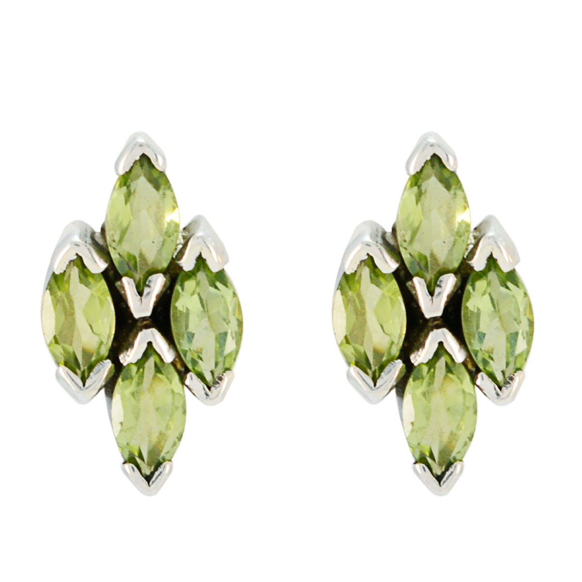 Josephine Green Delicate multiple Stud Earring Peridot Green Stud