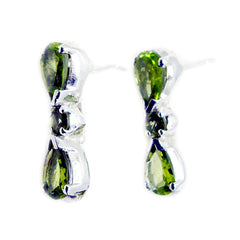 Julia Green Delicate multiple Stud Earring Peridot Green Stud