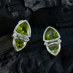 Chloe Green Slim Toi et Moi Stud Earring